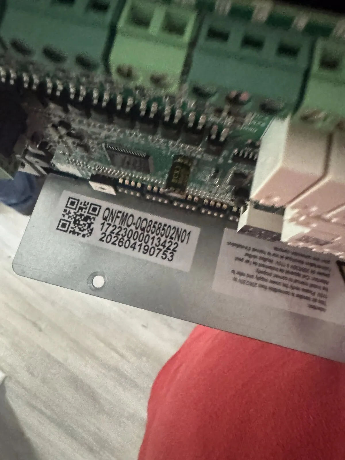 Close-up of an air handler control board during heating diagnostics, Manhattan Ave, South Tampa FL 33611
